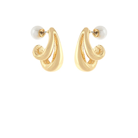 PEEKABOO Layered Pearl Hoops - Picture 1 of 1